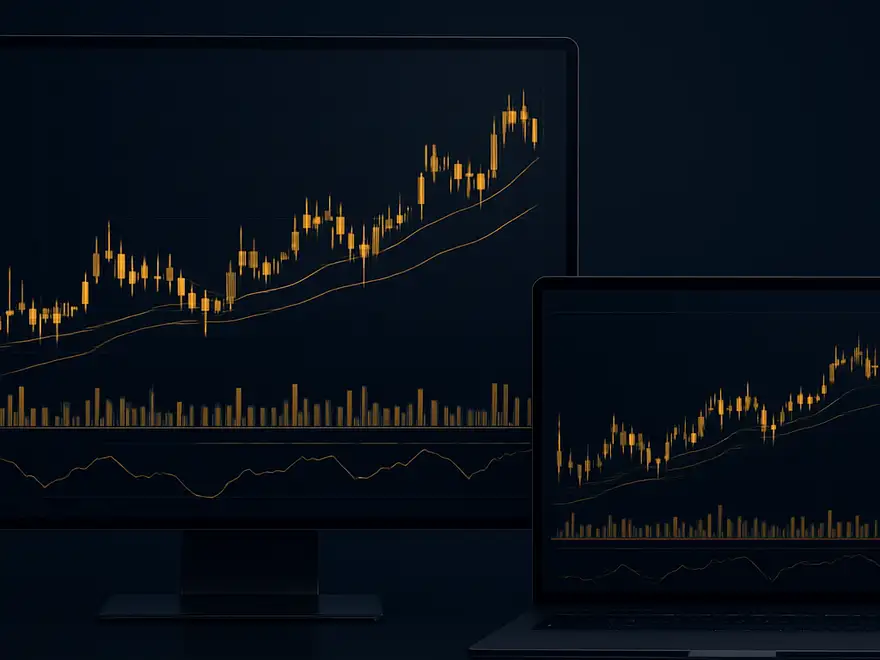 데스크톱, 노트북, 스마트폰에서 실행되는 MetaTrader 4 거래 플랫폼 화면