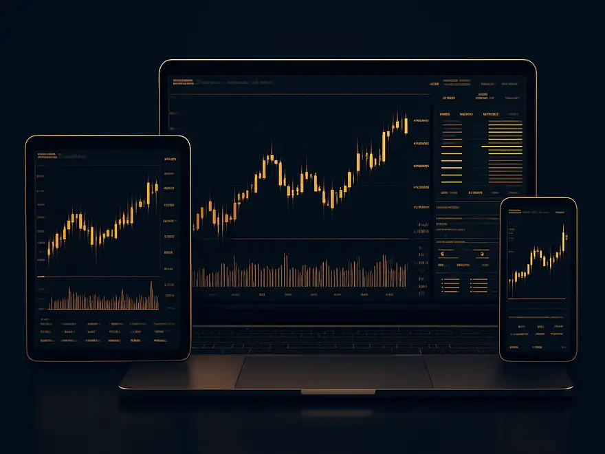 노트북, 태블릿, 스마트폰에 표시된 MetaTrader 5 멀티자산 트레이딩 플랫폼